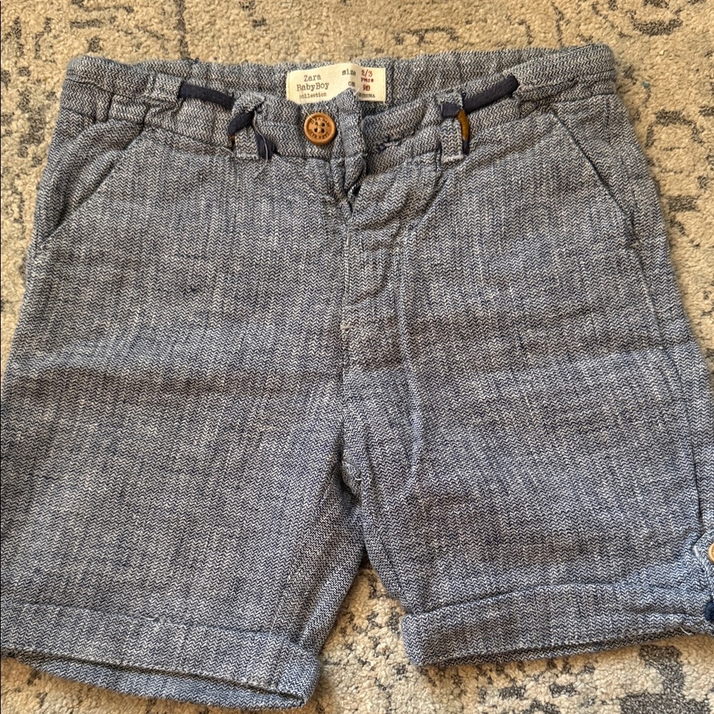 Zara Kids Blue Textured Shorts